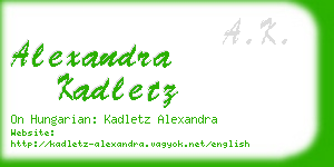 alexandra kadletz business card